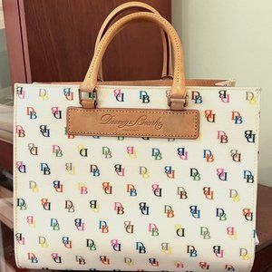 Dooney & Bourke 1975 Janine Satchel DB Logo Cream Color